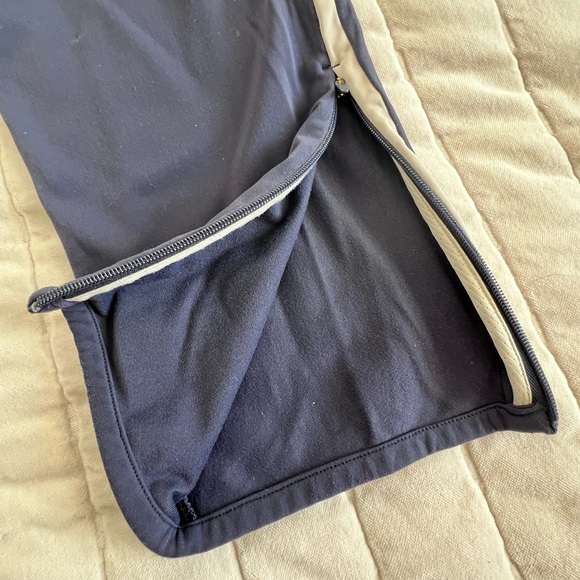 Tracksmith Turnover Track Pants with Off White Side Stripe, zip ankles. Size SM - Picture 5 of 11